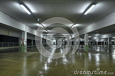 Empty Parking Lot Stock Photo