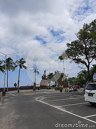 Empty parking near bali beach Editorial Stock Photo