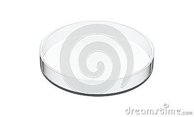 Empty Petri dish isolated on white background. Cartoon Illustration