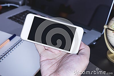 Empty phone screen mock up for business concept Stock Photo