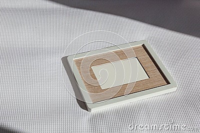 Empty picture frame with passepartout. Stock Photo
