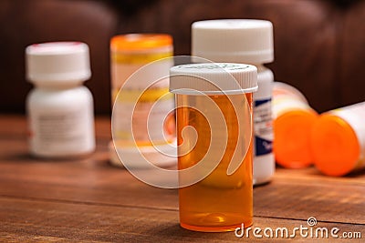 Empty pills bottle Stock Photo