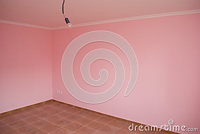 Empty pink room Stock Photo