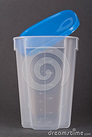 Empty Plastic Food Canister Stock Photo