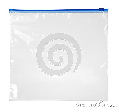 Empty plastic zipper bag Stock Photo