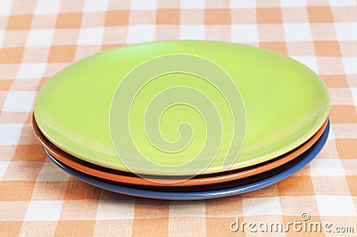 Empty plates Stock Photo