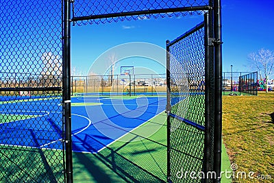 Empty Playground, Play Ball Stock Photo