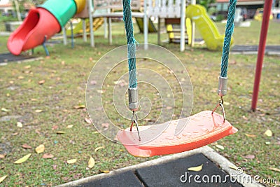 Empty playground swing Stock Photo