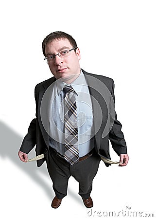 Empty Pockets Man Stock Photo