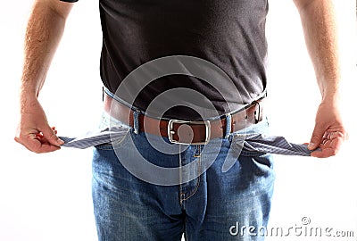 Empty pockets Stock Photo