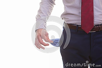 Empty pockets for recession, bankrupt, or crisis Stock Photo