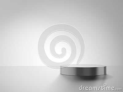 Empty podium. Gray background. Stock Photo