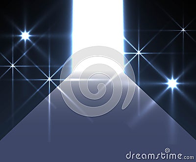 Empty podium with lights Vector Illustration