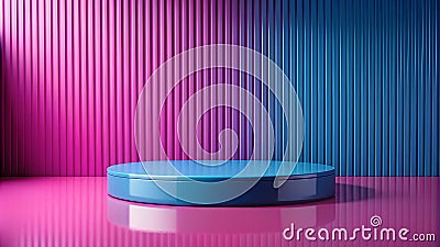 Empty Podium, stage, studio, pedestal, showcase, 3d product platform, mock-up visualization, minimal abstract background Stock Photo