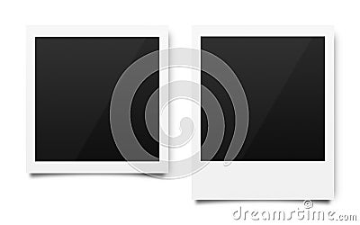 Empty polaroid photo frames mockups template on a pure white background for putting your pictures. Paper sheet for printing images Stock Photo