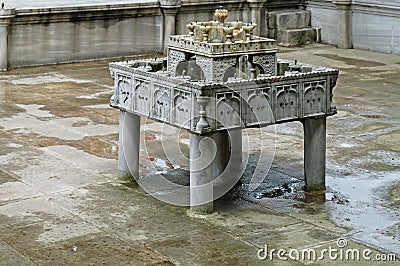 Empty pool at Topkapi Palace and Museum in Istanbul Editorial Stock Photo