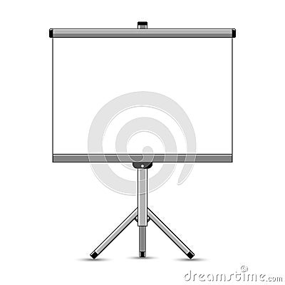 Empty Projection screen, Presentation board, blank white board for conference. Stand Banner Or Lightbox. Illustration Isolated On Vector Illustration