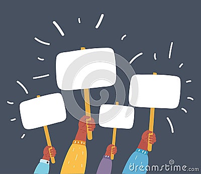 Empty protest sign. Picket sign. Vector Illustration