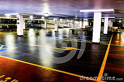 Empty Public Car Park As People Observe And follwing Stay At Home Advice Editorial Stock Photo