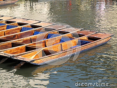 Empty Punts On The River Cam Stock Photo