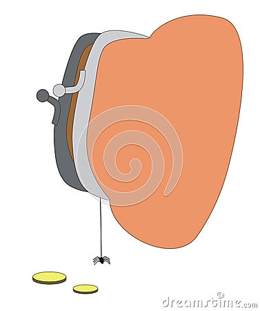 Empty purse Vector Illustration