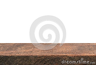 Empty real wood table and copy space Stock Photo