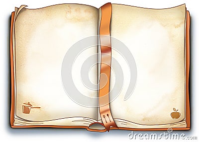 Empty recipes book - illustration Vector Illustration