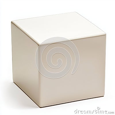 An empty rectangle pedestal block object perspective mockup of a white cube podium platform isolated on a 3D geometric Stock Photo