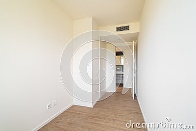 Empty rectangular premise for kitchen after flat renovation Stock Photo