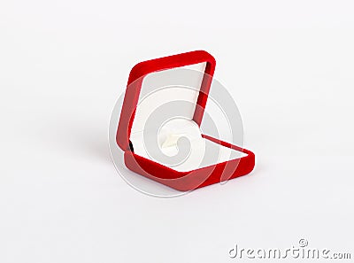 Empty red box for ring isolated Stock Photo