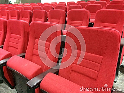 Tunnel YelloEmpty red seats Stock Photo