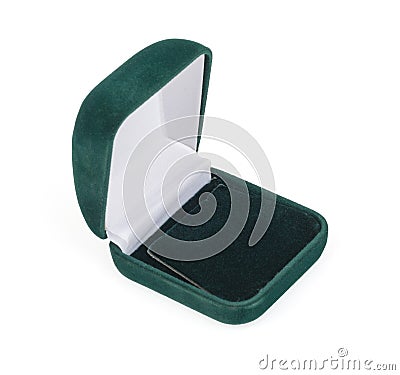 Empty ring box on white Stock Photo
