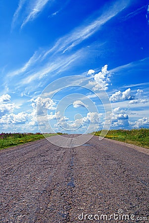 Empty road with blue sky Stock Photo