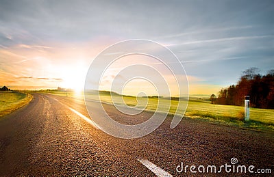 Empty road with slight motion blur Stock Photo