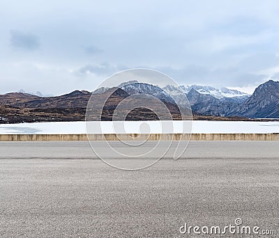 Empty road in tibetan plateau Stock Photo