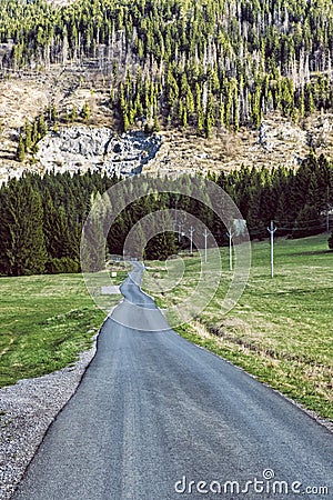Empty road, West Tatras, Slovakia, natural scene Stock Photo