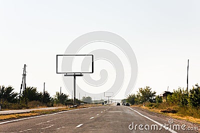 Empty roadside billboards along highway Stock Photo