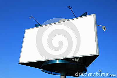 Empty roadside billboards at blue sky Stock Photo