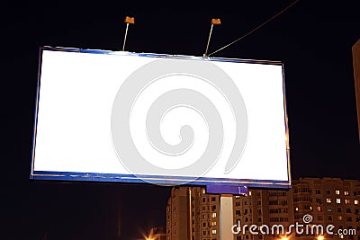 Empty roadside billboards at evening in city Stock Photo