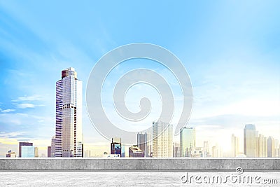 Empty rooftop floor Stock Photo