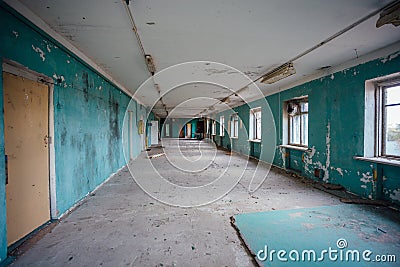 Empty room. Abandoned building interior Stock Photo