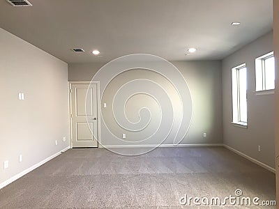 Empty room with carpet in a new house Stock Photo