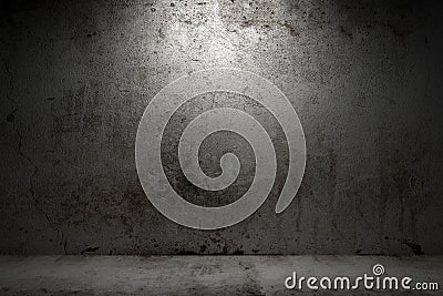 Empty room with grunge concrete wall Stock Photo