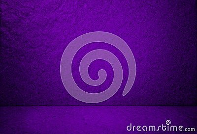 empty room grungy stage backdrop. soft violet studio background. purple abstract stone cement floor and wall background. Stock Photo