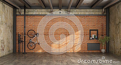 Empty room in a loft Stock Photo