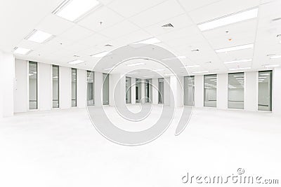 Empty room with long window, Large Hall, Store, interior, Lab, o Stock Photo