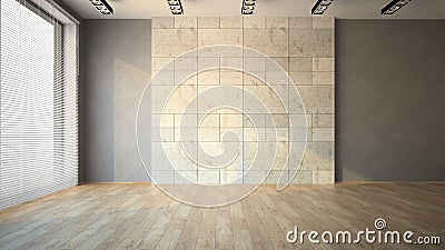 Empty room with louvers Stock Photo