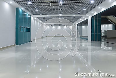 empty room in modern commercial building Stock Photo