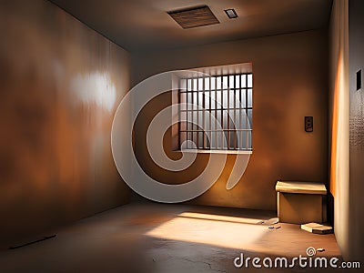 empty room of a prison interior Stock Photo