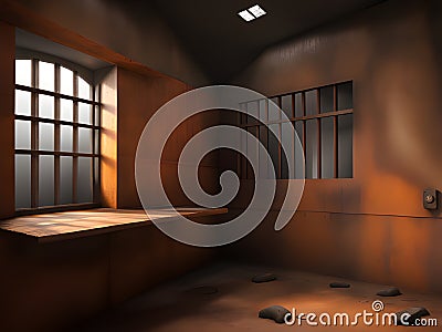 empty room of a prison interior Stock Photo